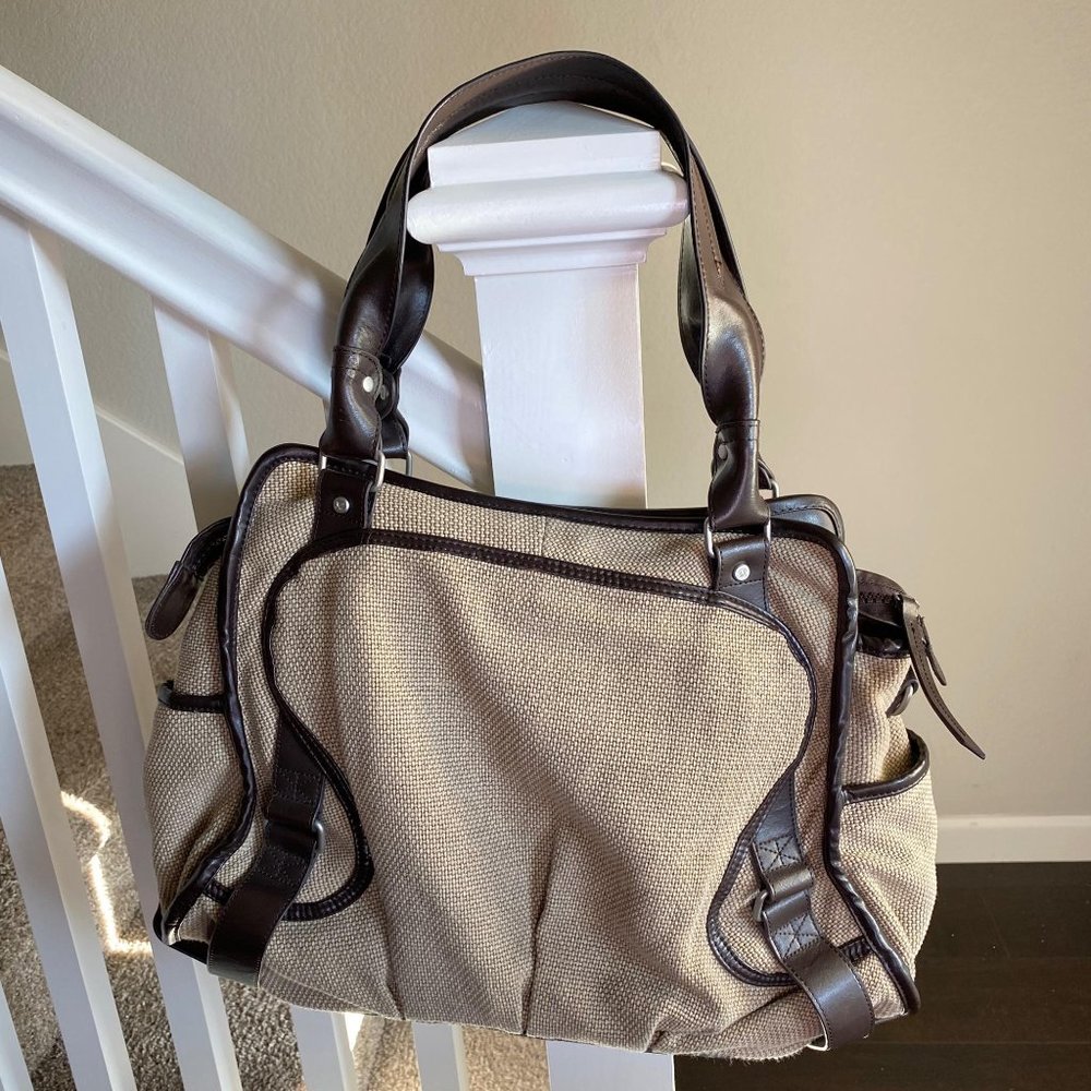 RARE Lululemon tweed large purse gym bag brown